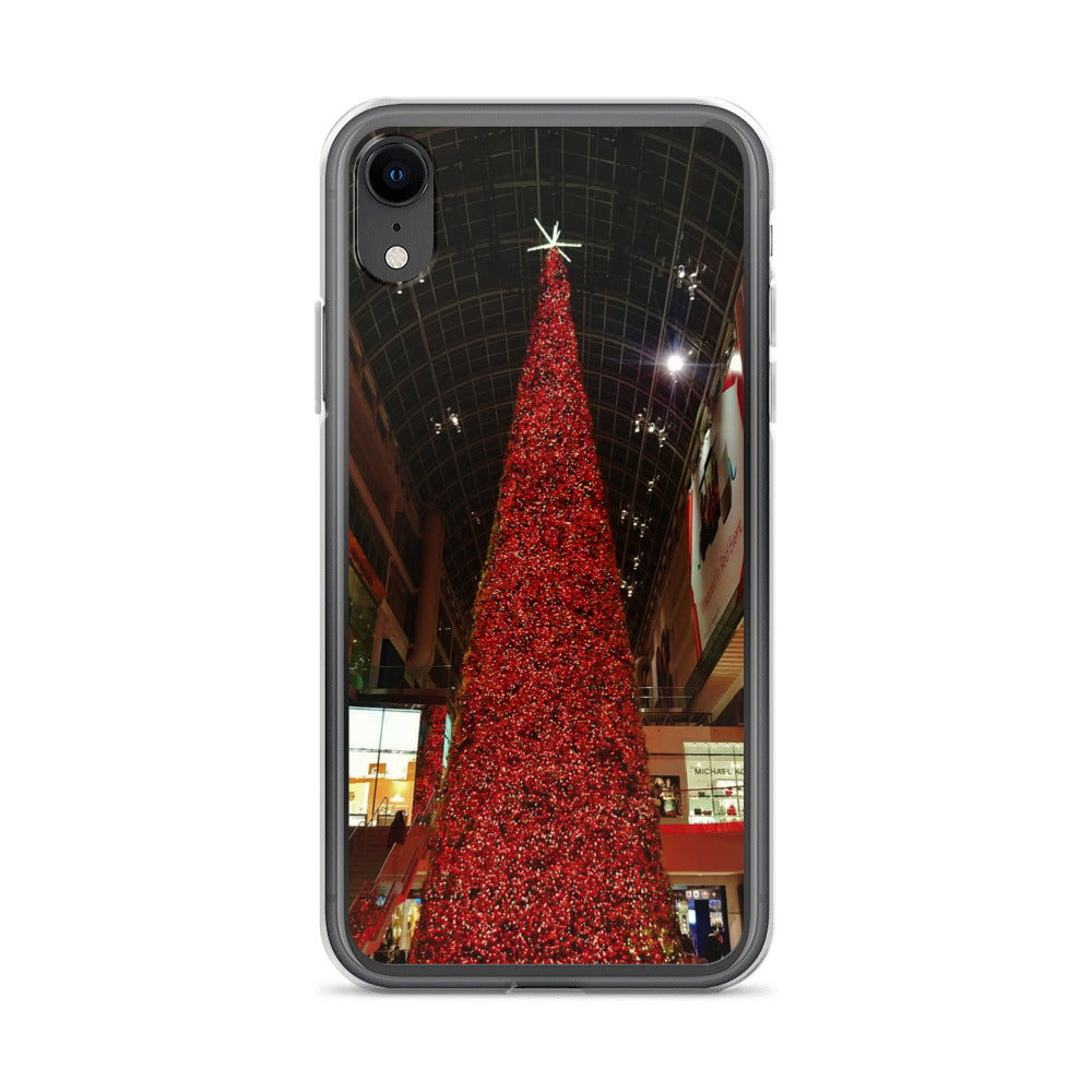 Coque transparente pour iPhone® - Sapin de Noël rouge