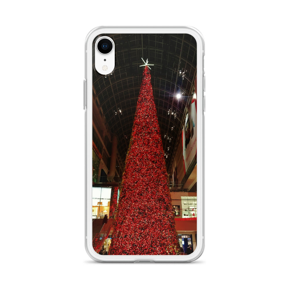 Coque transparente pour iPhone® - Sapin de Noël rouge