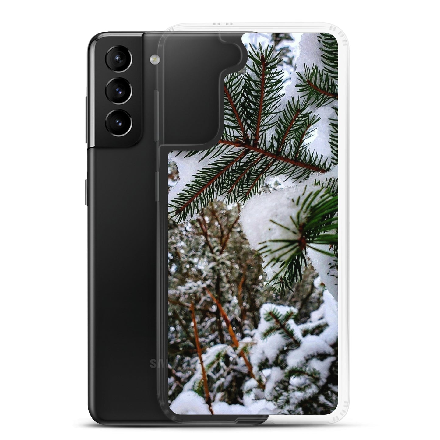 Funda transparente para Samsung® - Snowy Evergreen