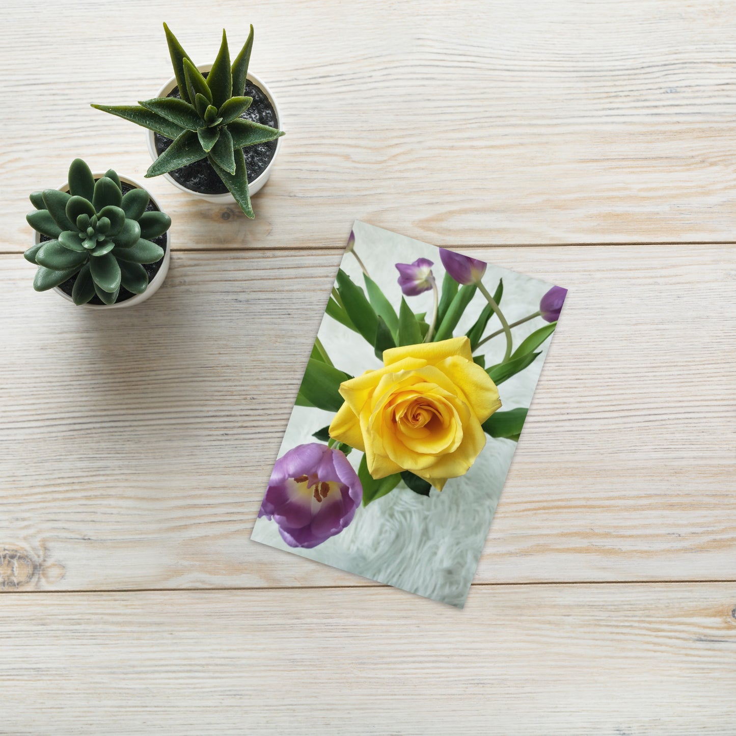 Greeting card - Tulip and Rose Bouquet