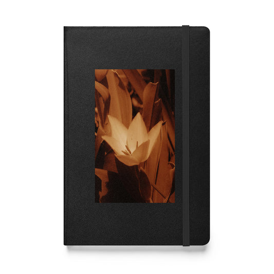 Hardcover bound notebook - Sepia Opened Tulip