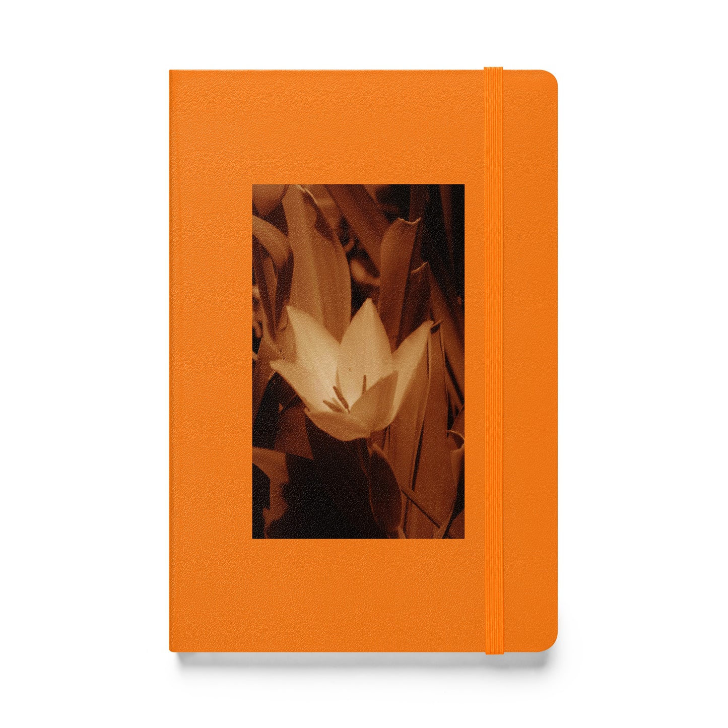 Hardcover bound notebook - Sepia Opened Tulip