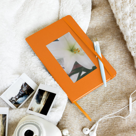 Hardcover bound notebook - White Lily