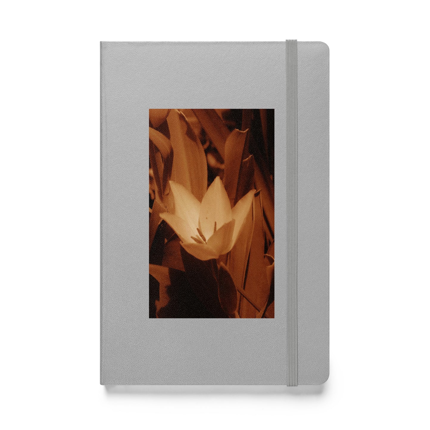 Hardcover bound notebook - Sepia Opened Tulip