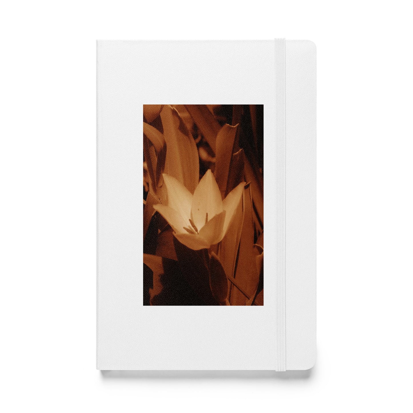 Hardcover bound notebook - Sepia Opened Tulip