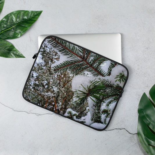 Laptop Sleeve- Snowy Evergreen