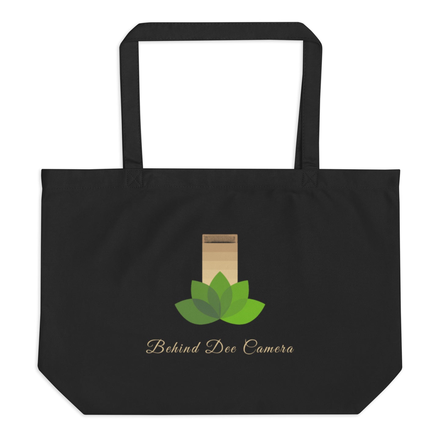 Large organic tote bag - Behind Dee Camera® logo