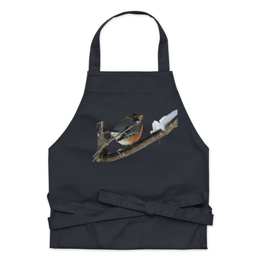 Organic Cotton Apron - Snowy Robin