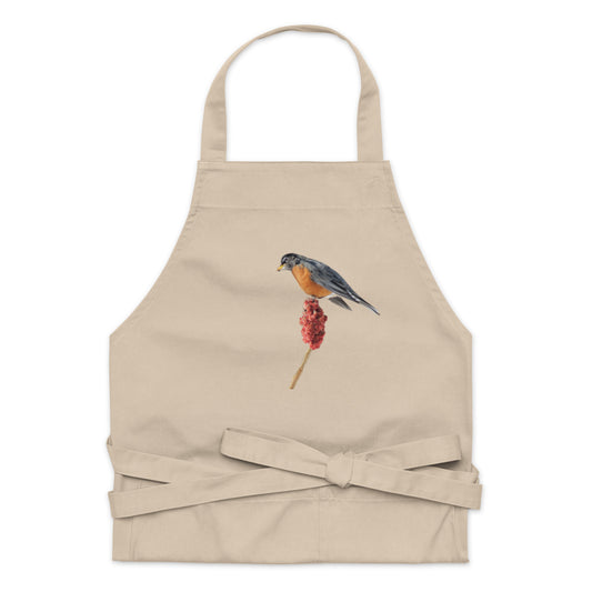 Organic Cotton Apron - Perched Robin