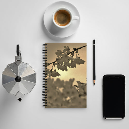 Spiral notebook - Sepia Cherry Blossoms